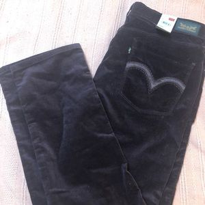 Maroon Velvet Levi’s Jeans
